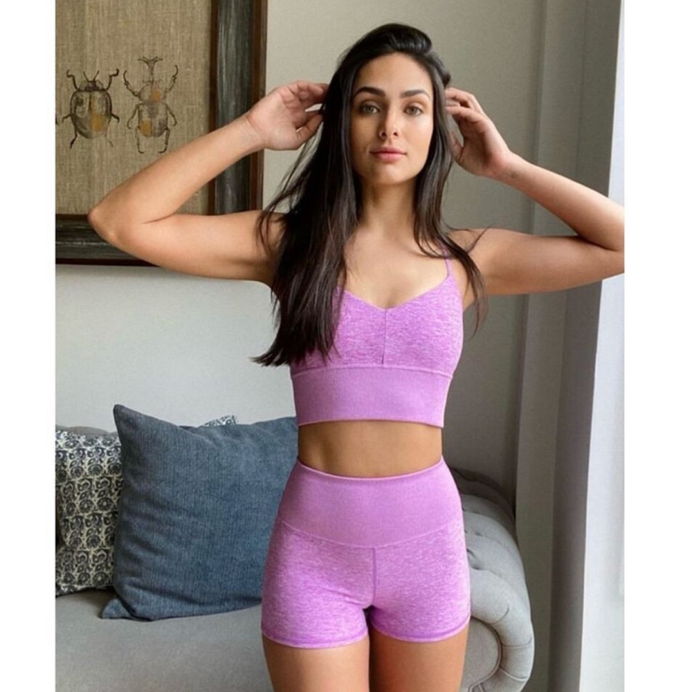 Alo Yoga Alosoft Lavish Bra and Alosoft Aura Short Set